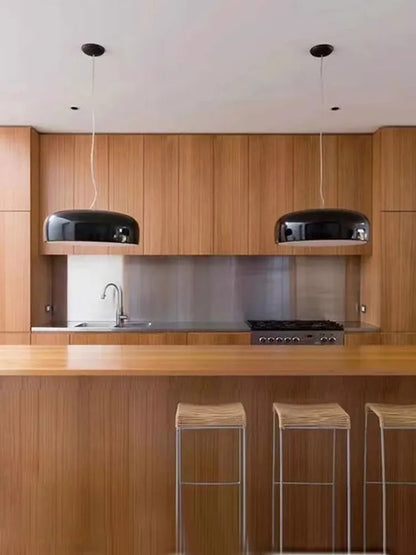 Lámpara de techo LED redonda minimalista italiana DecorBites™ en blanco y negro para dormitorio