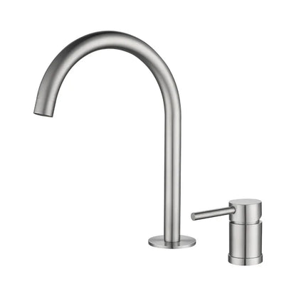 DecorBites™ Brushed Stainless Steel Bathroom Faucet - Deck Mounted Basin Mixer Tap