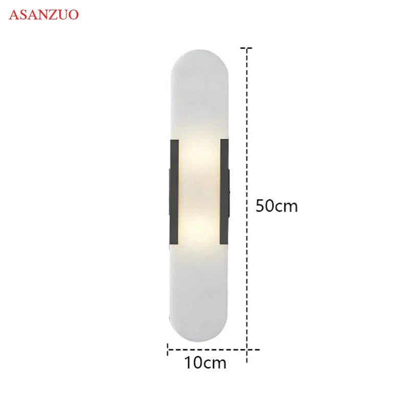 DecorBites™ Jade Stone Wall Sconce Light Fixtures for Bedroom Living Room Hotel Decor