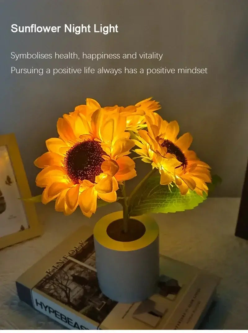 DecorBites™ Rechargeable Sunflower LED Night Light for Bedroom
