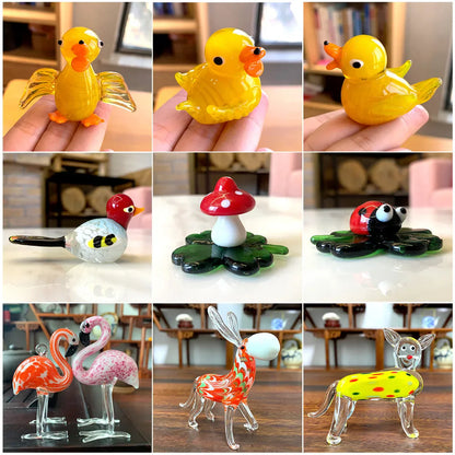 Figuras de animales de cristal DecorBites™: Coleccionables de arte soplado a mano para decoración del hogar y regalos.