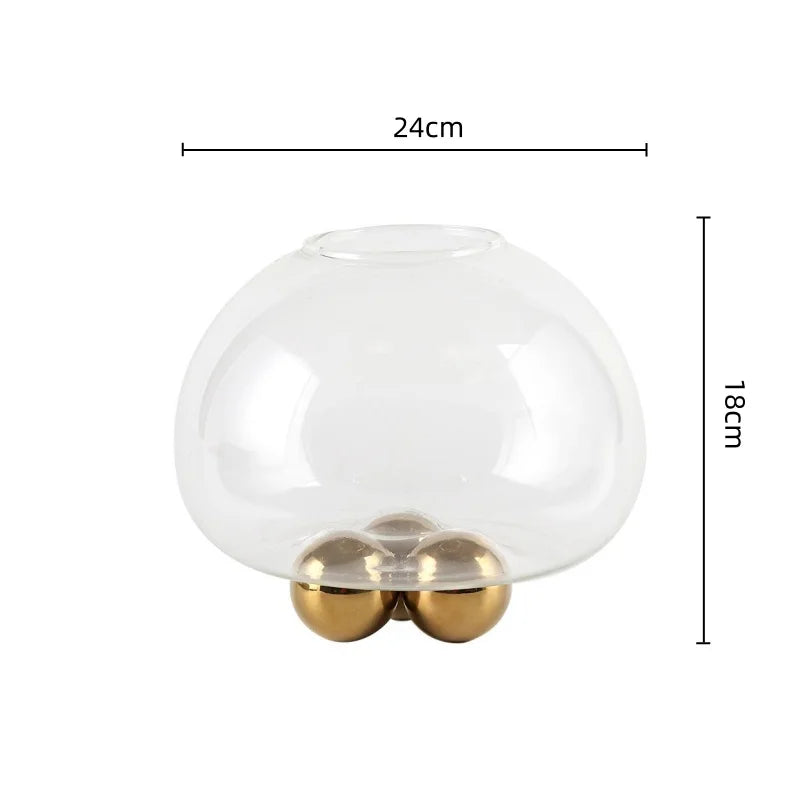 Jarrón de cristal geométrico dorado DecorBites™ para arreglos florales y decoración del hogar