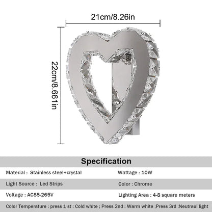 DecorBites™ Crystal LED Wall Sconce: Modern Minimalist Lighting for Living Room, Bedroom, Hallway