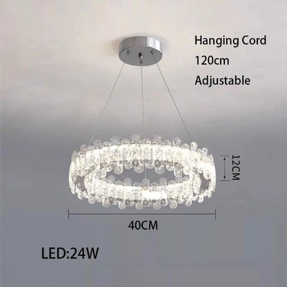 DecorBites™ Crystal LED Ceiling Chandelier: Modern Dimmable Lighting Fixture for Stylish Home Decor