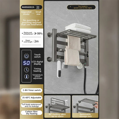 DecorBites™ Electric Towel Radiator Warmer Rack for Smart Bathroom Storage and Heating