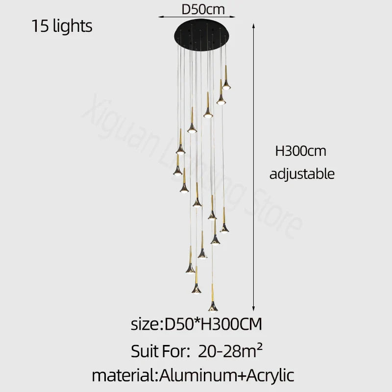 DecorBites™ Elegant Horn-Shaped Chandelier for Living Room and Bedroom