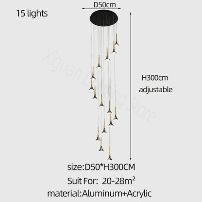 DecorBites™ Elegant Horn-Shaped Chandelier for Living Room and Bedroom