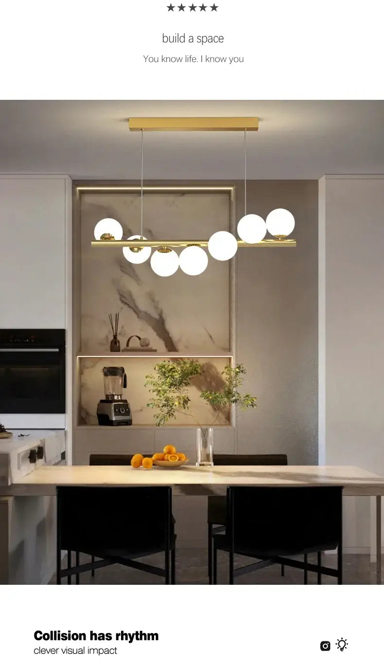 DecorBites™ Contemporary LED Glass Chandelier for Home Lighting