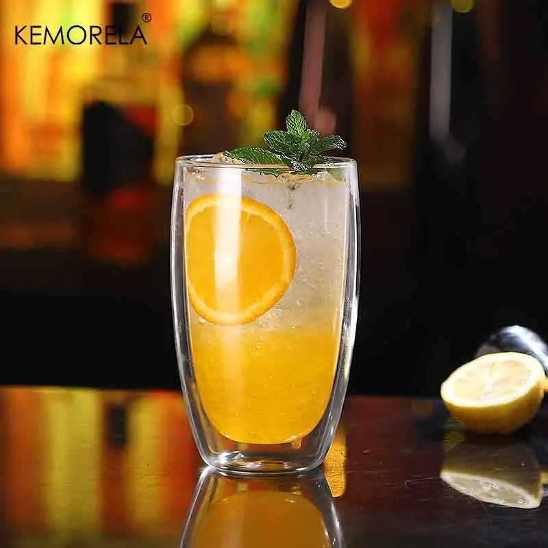 DecorBites™ Heat-Resistant Double Wall Glass Cup | Versatile Drinkware for Home