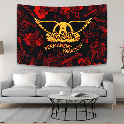 Decobites Aerosmith Band Tapestry Room Decor Art Flag Bohemia Aesthetic Wall Hanging