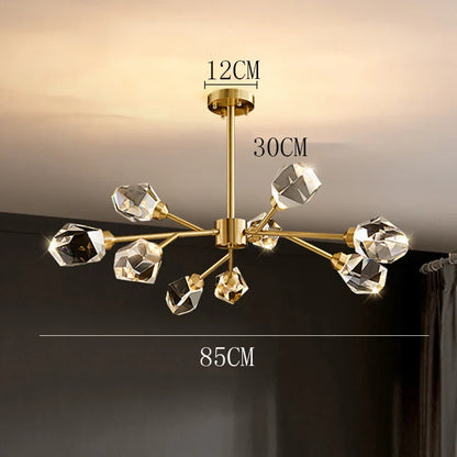 DecorBites™ Crystal Chandelier: Luxury Living Room Dining Ceiling Light
