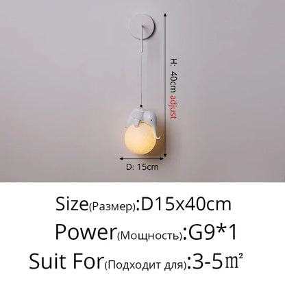 DecorBites™ مصباح حائط لغرفة النوم على شكل دب: ثريا عصرية للديكور المنزلي والإضاءة الداخلية