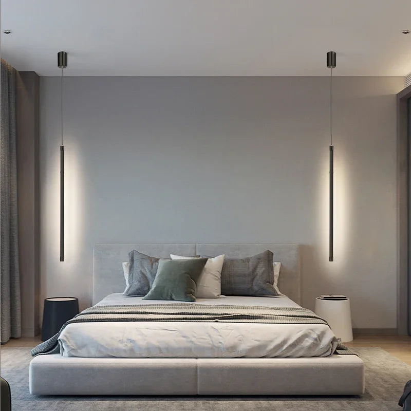 DecorBites™ Black Nordic LED Tube Pendant Light for Bedroom Restaurant Kitchen Dining Room