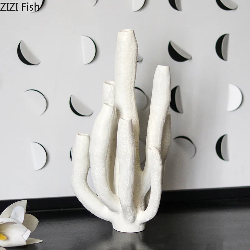 ديكوربايتس™ منحوتة منظر طبيعي مرجاني - زينة مكتب عصرية لجماليات الغرفة