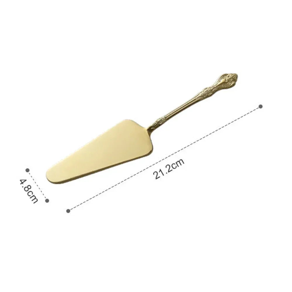 DecorBites™ Gold Cake Shovel Spatula: Wedding Party Baking Pastry Serve Restaurant Silverware