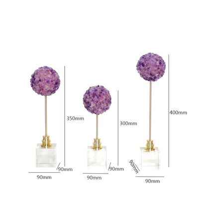 DecorBites™ Amethyst Flower Metal Sculpture for Decorative Handicraft Art