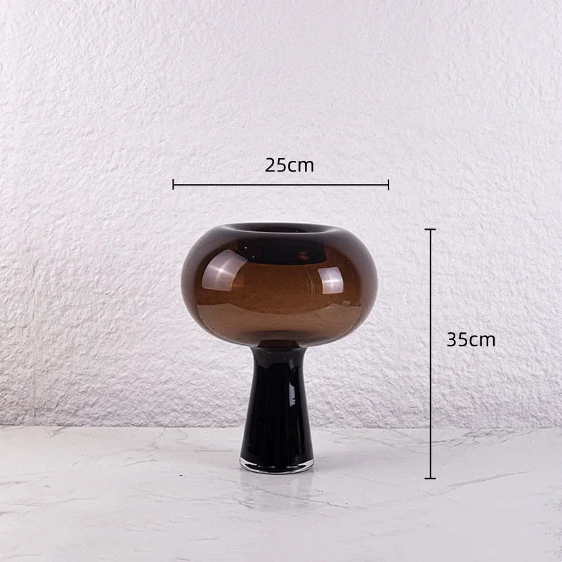 DecorBites™ Jarrón de vidrio geométrico en disco para arreglos florales, terrario, accesorio de decoración para el hogar