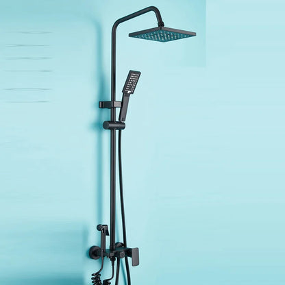 مجموعة حنفية دش الحمام المثبتة على الحائط من DecorBites™ باللون الأسود - حنفية خلاط حوض الاستحمام