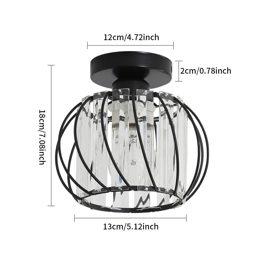 DecorBites™ Small Metal Cage Farmhouse Ceiling Light