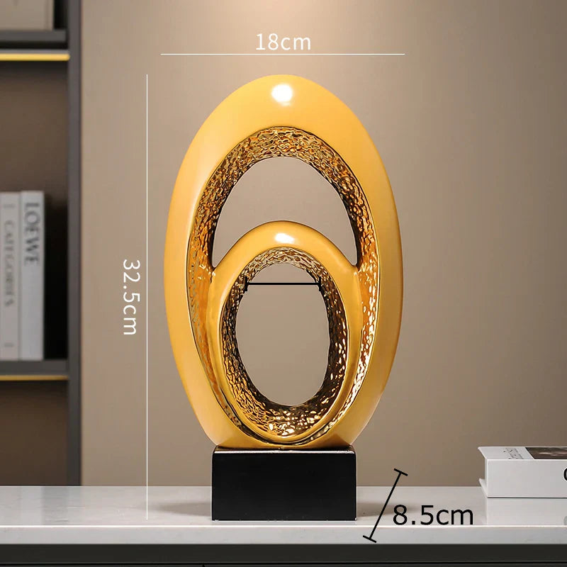 Escultura de Arte Abstracta Decorbites™ Gold Ornamentos de Escritorio Estética Minimalista Decoración
