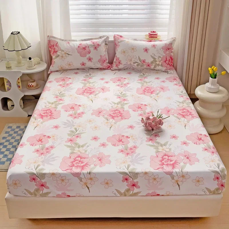 DecorBites™ Japanese Style Thick Fitted Sheet for Queen/King Bed