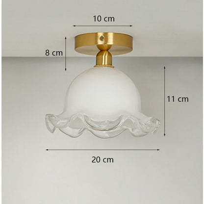 DecorBites™ Antique Glass Ceiling Light: Elegant French Design, Unique Modern Brass Luminaria
