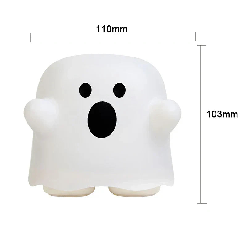 DecorBites™ Boo Ghost Silicone Lamp: Touch Sensor Dimmable LED Night Light for Kids