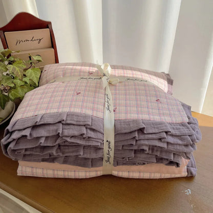 DecorBites™ Lace Romantic Comforter Set - Full Twin Double Size Bed Linens