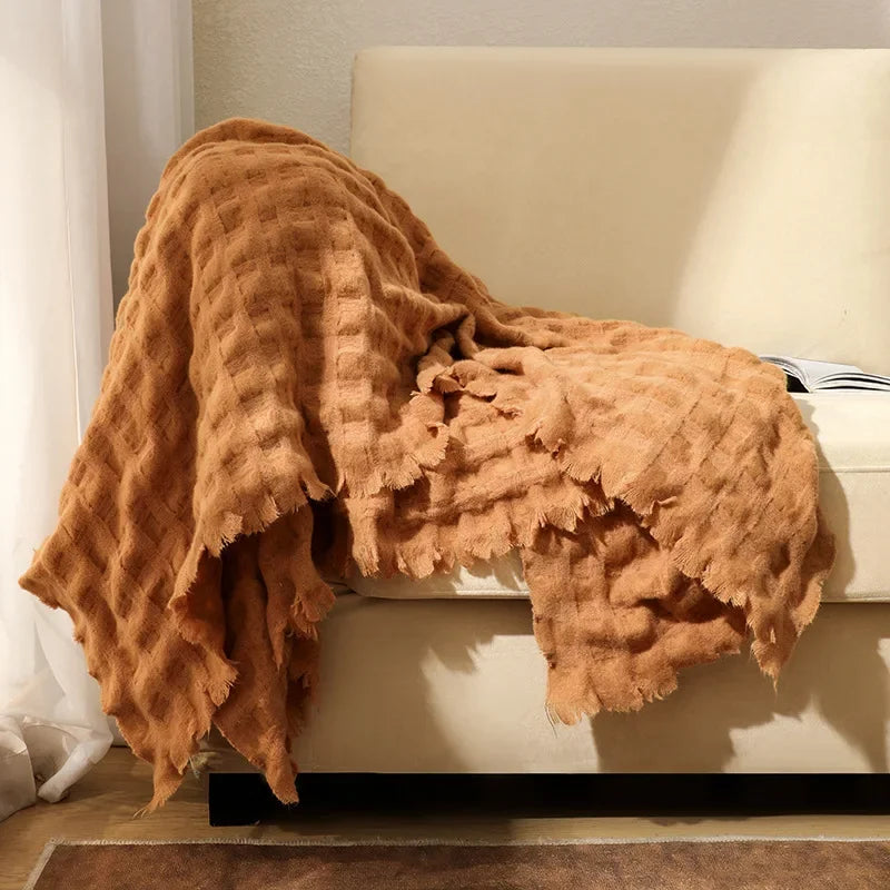 Waffle Knit Blanket Throw