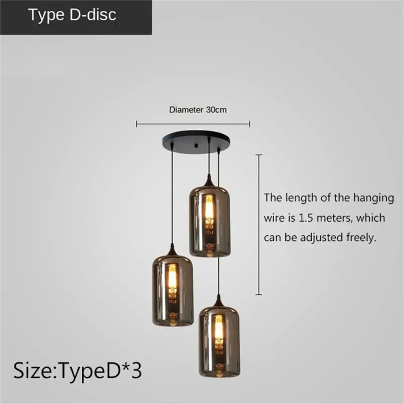 DecorBites™ LED Glass Pendant Chandelier for Kitchen Dining Bar Décor