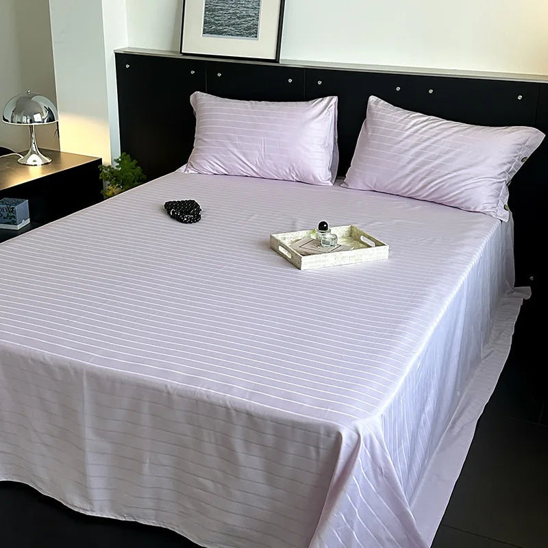 Juego de sábanas DecorBites™ Luxe de satén de algodón a rayas con 2 fundas de almohada