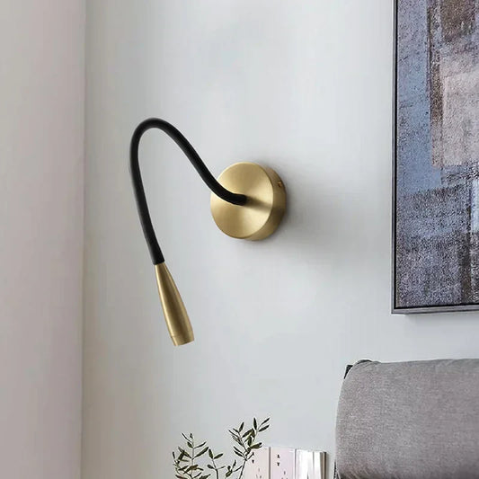 DecorBites™ Adjustable Arm Copper Wall Lamp LED Bedside Reading Light
