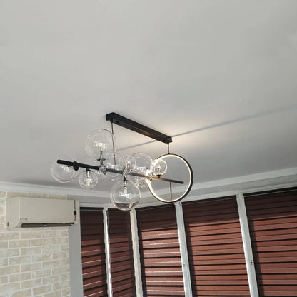 DecorBites™ Glass Bubble Chandelier - Light Luxury American Industrial Style Lamp for Restaurant and Bar Tables