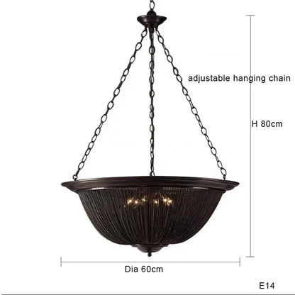 DecorBites™ Black Aluminum Chain Tassel Pendant Lights - Dimmable Classic Chandelier