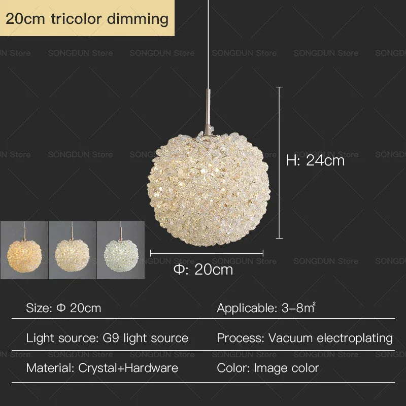 DecorBites™ Crystal Round Room Chandelier - Elegant & Romantic Lighting for Modern Bedside Décor