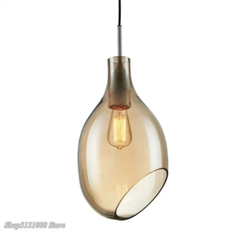 DecorBites™ Glass Pendant Lights: Modern Wine Bottle Lamps for Living Room, Bedroom, Kitchen