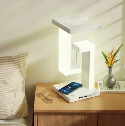 DecorBites™ Anti-gravity Night Light & Wireless Charger Desk Lamp, Dimmable LED Table Lamp