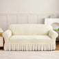 Decobites Wrinkled Sofa Cover Slipcovers Solid Color Sofa Protector for Chair, Loveseat, & Sofa