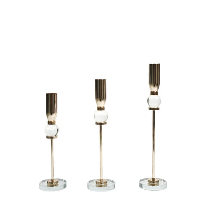 DecorBites™ Crystal Glass Candlestick Holder - Elegant Home Décor Accessory