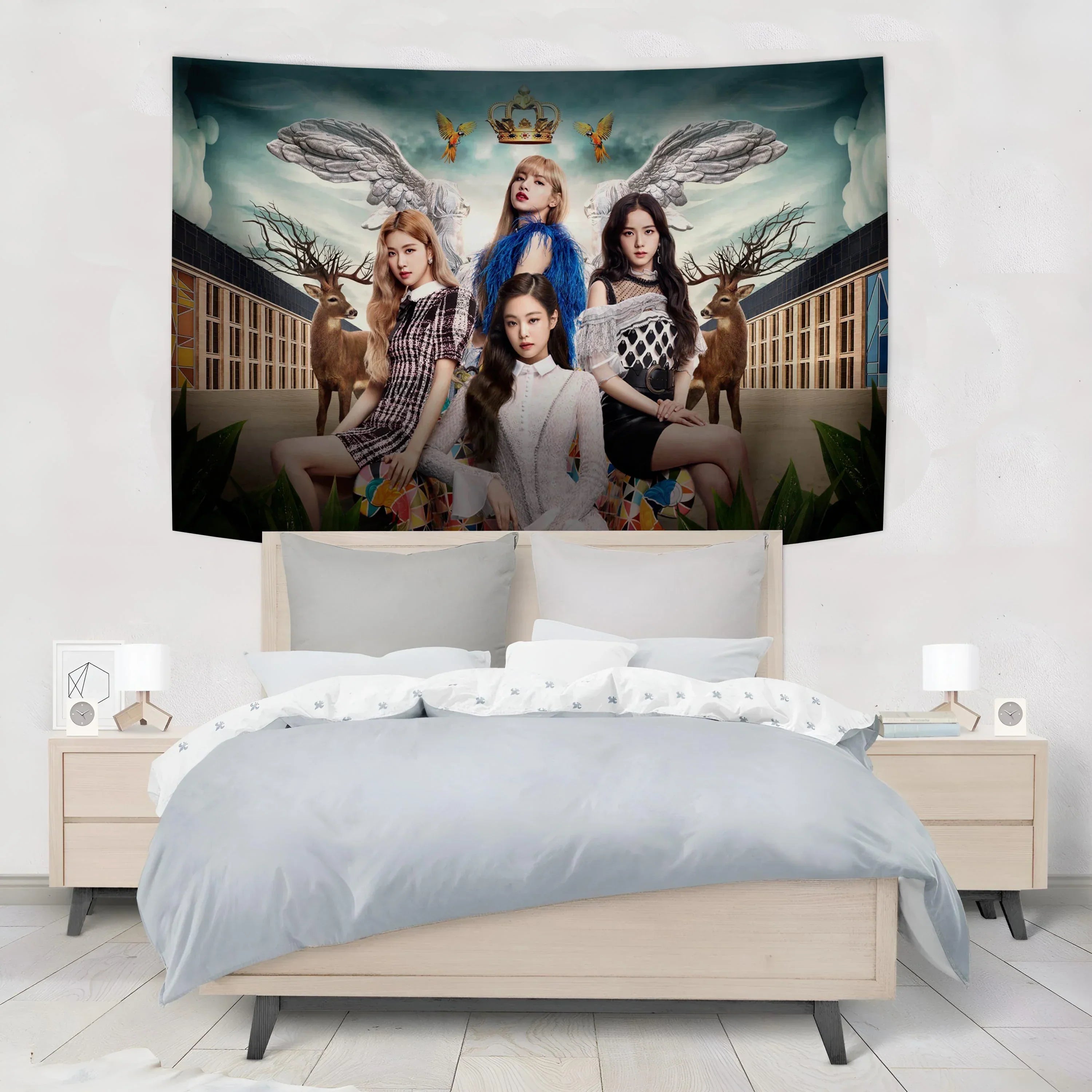 Decorbites™ Kpop Black Pink Girl Group Wandteppich Banner Konzert Dekoratives Gemälde