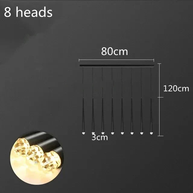 DecorBites™ LED Chandelier: Modern, Dimmable Ceiling Light for Living Room, Kitchen, Staircase