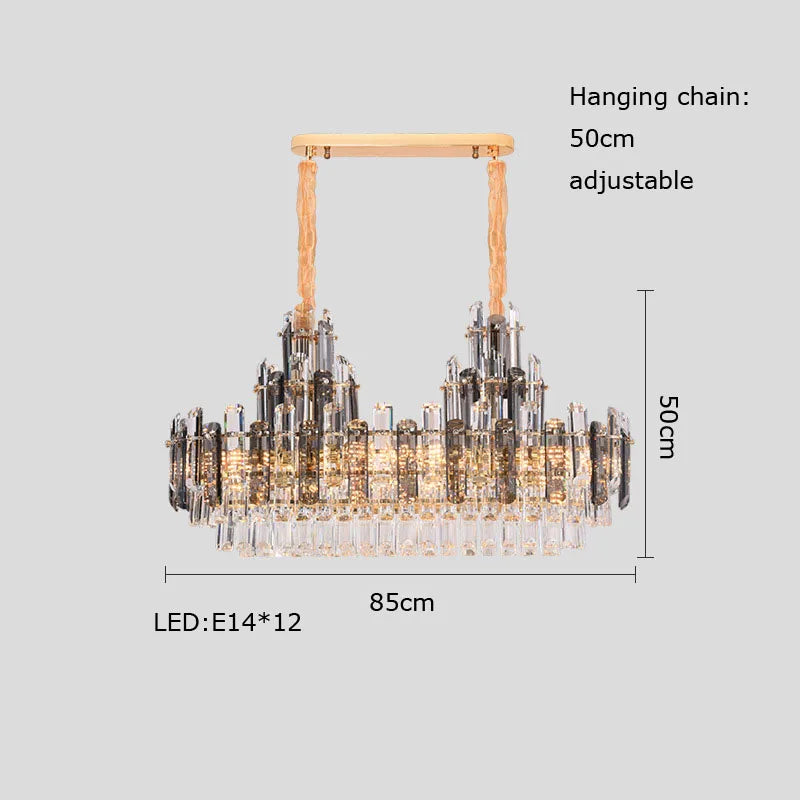 DecorBites™ Dimmable Crystal Chandelier Lighting for Living Room