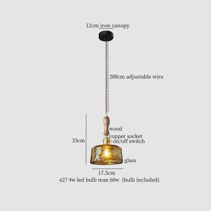 Lámpara colgante de vidrio ámbar LED Decorbites™ - Estilo vintage americano para la decoración del hogar