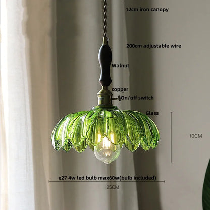 DecorBites™ Green Glass LED Hanging Pendant Lights
