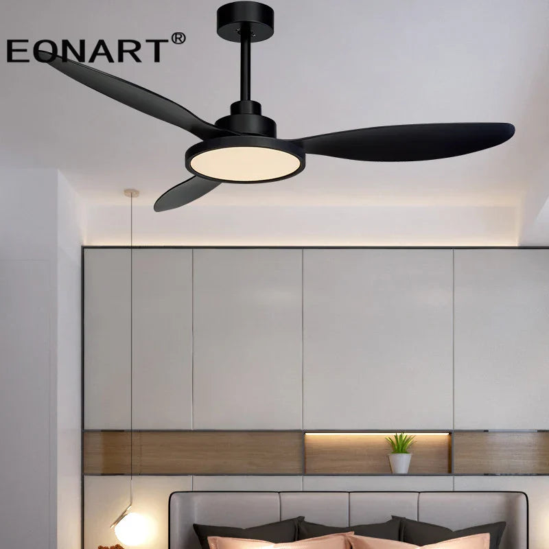 مروحة سقف DecorBites™ بشفرات بلاستيكية أنيقة مقاس 52 بوصة مع مصباح وجهاز تحكم عن بعد