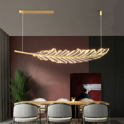 DecorBites™ Leaf Chandelier: Golden Nordic LED Dining Room Fixture