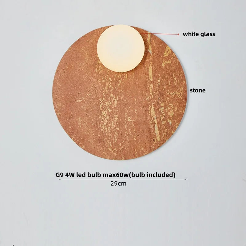 Lámpara de pared LED con globo de cristal DecorBites™: Iluminación moderna nórdica para espejo de baño con diseño de piedra.