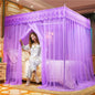 Decobites Lace Pleated Bed Net Canopy for Queen Size Double Bed