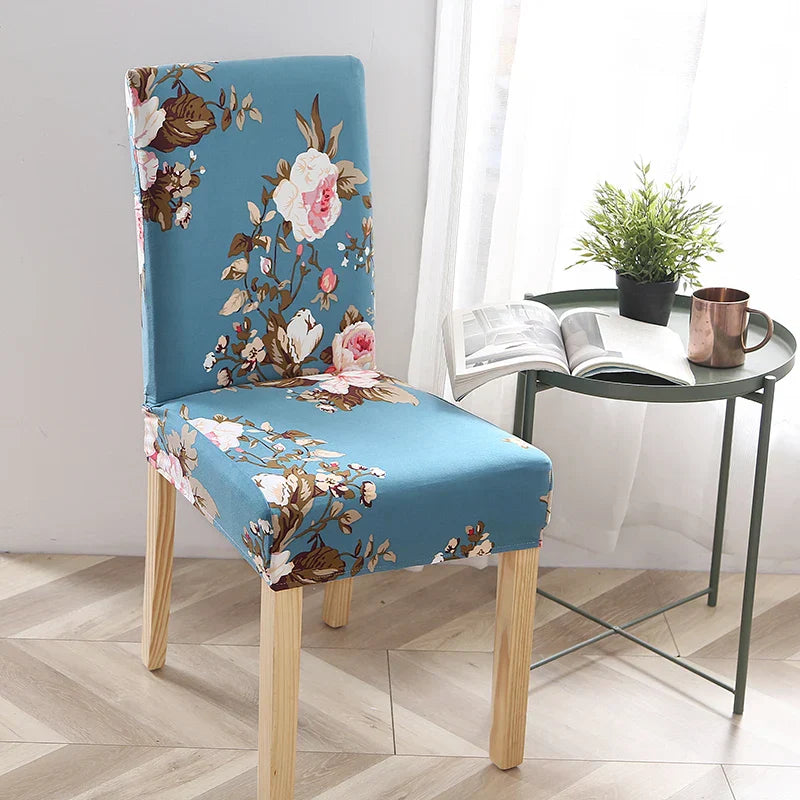 Svetanya Stretch Print Chair Cover by Decobites – Elastic Seat Slipcover