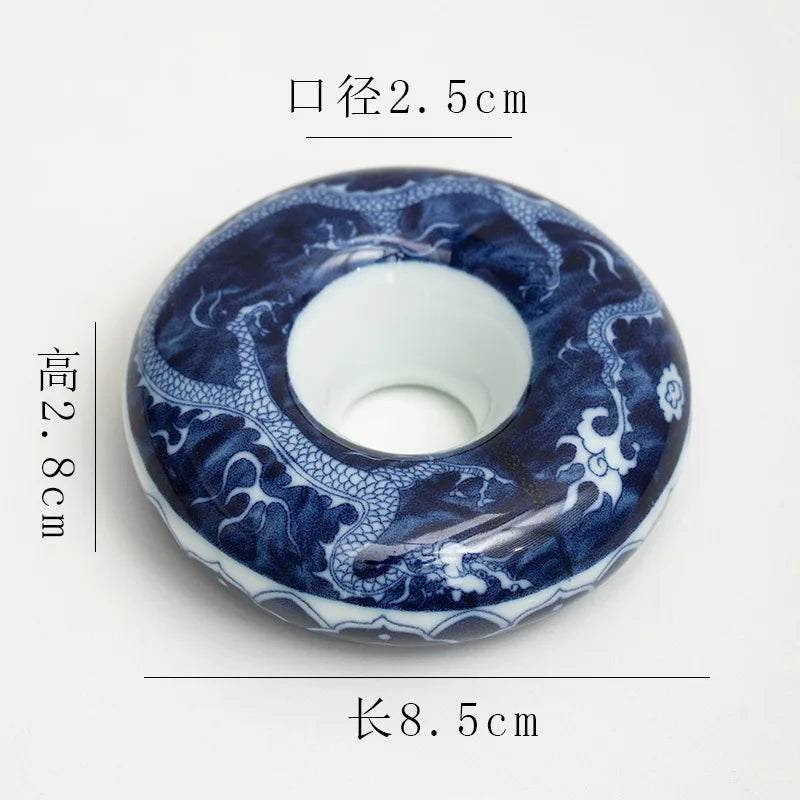 DecorBites™ Blue White Porcelain Teacup Tray Set, Chinese Retro Home Decor Accessory